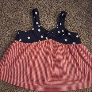 Navy and Red Starry Kids Top